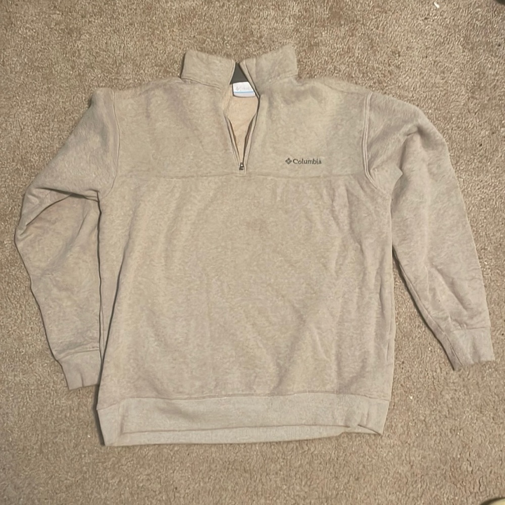 Columbia Tan Fleece Quarter Zip Size Medium